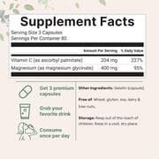 Micro Ingredients Pure Magnesium Glycinate 400mg Per Serving, 240 Capsules | Chelated Mineral Supplements with Elemental Form | Non-GMO, Filler Free
