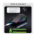 thumbnail image 3 of Mouse Inalámbrico Bluetooth Recargable Ergonomía 2.4g 3modos negro líneas colores, 3 of 4