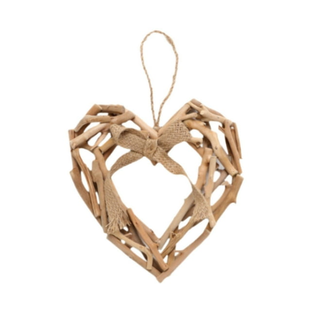 Adorno de madera en forma de corazón Adorno colgante de corazón de madera Decoración colgante S