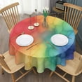 thumbnail image 3 of Colorful Tie Dye Cloud Shape Pattern Round Tablecloth 60"x60",Wrinkle Wipeable Table Cloth for Kitchen Dining Room Picnic Patio Party, 3 of 6