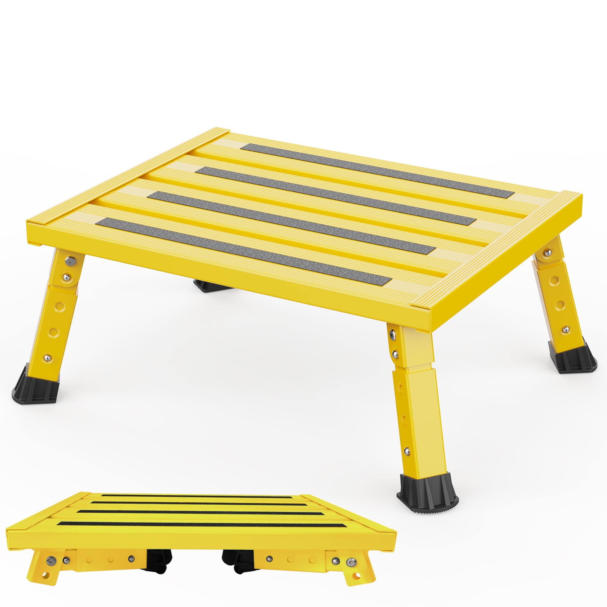 GanFindX Adjustable Height Aluminum RV Steps Stool Supports Up to 1,000 ...
