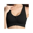 thumbnail image 4 of Women's Zip Front Closure Sports Bra Ultra-thin Large Bra Sports Bra Front Zipper Full Cup Padded Tops Seamless Wirefree Active Workout Gym Yoga Bras, 4 of 7