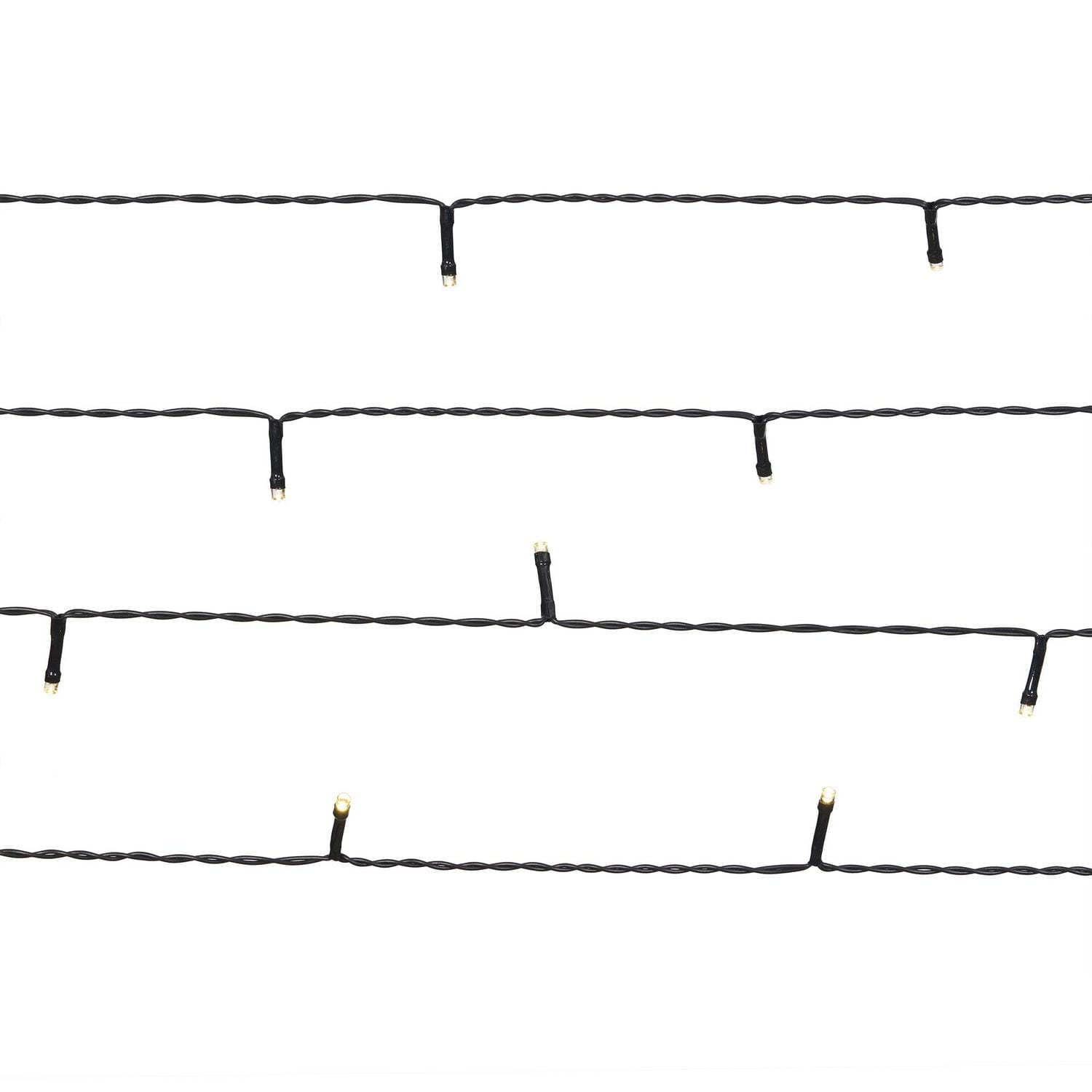 Mainstays 72-Count Solar Powered Warm White LED Patio Umbrella Lights - Black Wire