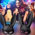 thumbnail image 4 of Nirvana Rabbit Mask Black Masquerade Mask Rabbit Eye Mask With Ears Rabbit Mask Halloween Party Cosplay Fancy Dress for Women, 4 of 4