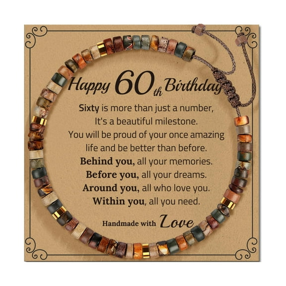 tegongse Adjustable Stone Bracelet With Unique Handcraft Designs and Blessing Card Suitable for Gifting On Birthdays Daily Use