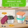 thumbnail image 2 of 6Oz Stainless Steel Snack Containers, Small Metal Food Storage Container with Silicone Lids, for Of, 2 of 4
