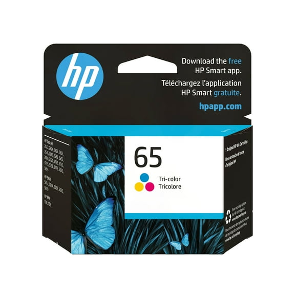 HP 65 Tri-Color Original Ink Cartridge, ~100 pages, N9K01AN#140