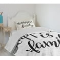 thumbnail image 4 of Ambesonne Family Quilted Bedspread Set 2 Pcs, Happiness Phrase, Twin Size, Black Grey, 4 of 6