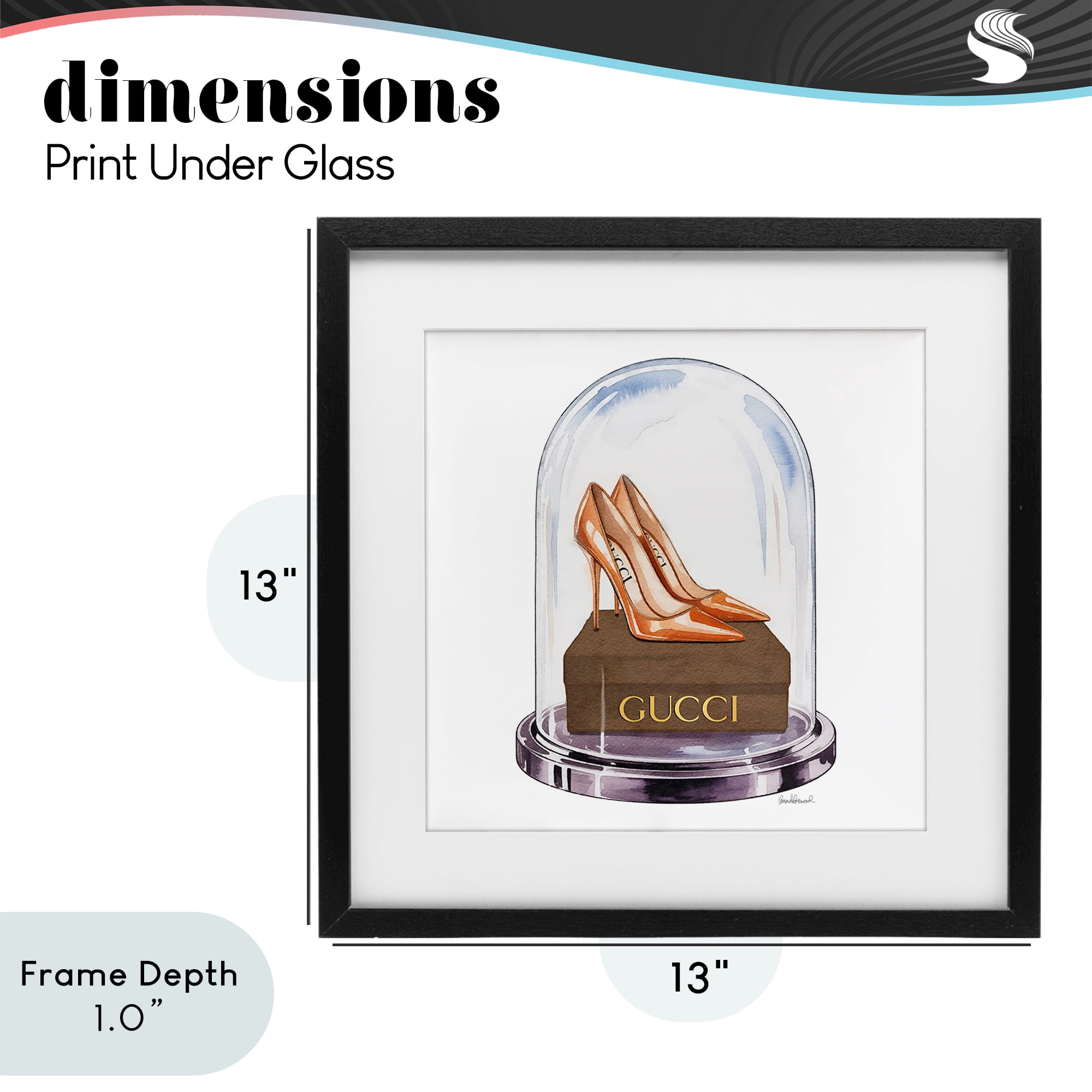Stupell Industries Satin Heels in Bell Jar Black Framed Print Under Glass, design by Amanda Greenwood