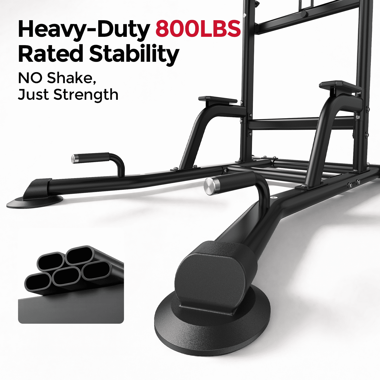 FED Fitness Sportsroyals Power Tower Pull Up Bar Station, Heavy Duty Dip Station with Adjustable Height, Multi-Function Pull Up Station for Home Gym Strength & Ab Workout, 800 LBS Capacity
