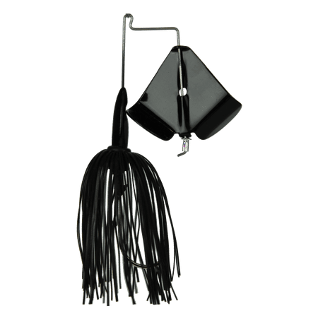 Tackle HD 1/4 Oz Worldwide Buzzer Fishing Bait Buzz Bait With Mustad Ultra Point Fishing Hook and Pro Series Skirt Top Water Bass Fishing Lure for Freshwater Black (Black Blade)