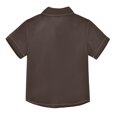thumbnail image 2 of Dailycode Small Short Sleeve Button Down Shirts Coffee Brown Casual Shirt 3-10 Years, 2 of 9