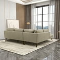 thumbnail image 4 of Paisley Genuine Leather L-Shaped Pillow Back Left-Facing Sectional in Cream, 4 of 6