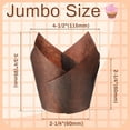 thumbnail image 2 of Lsupdaol 100 Pcs Jumbo Muffin Liners for Baking 2-1/4" x 4" Large Tulip Cupcake Liners Greaseproof Cupcake Wrapper Paper for Weddings Birthday Christmas Anniversaries Party (Brown), 2 of 13
