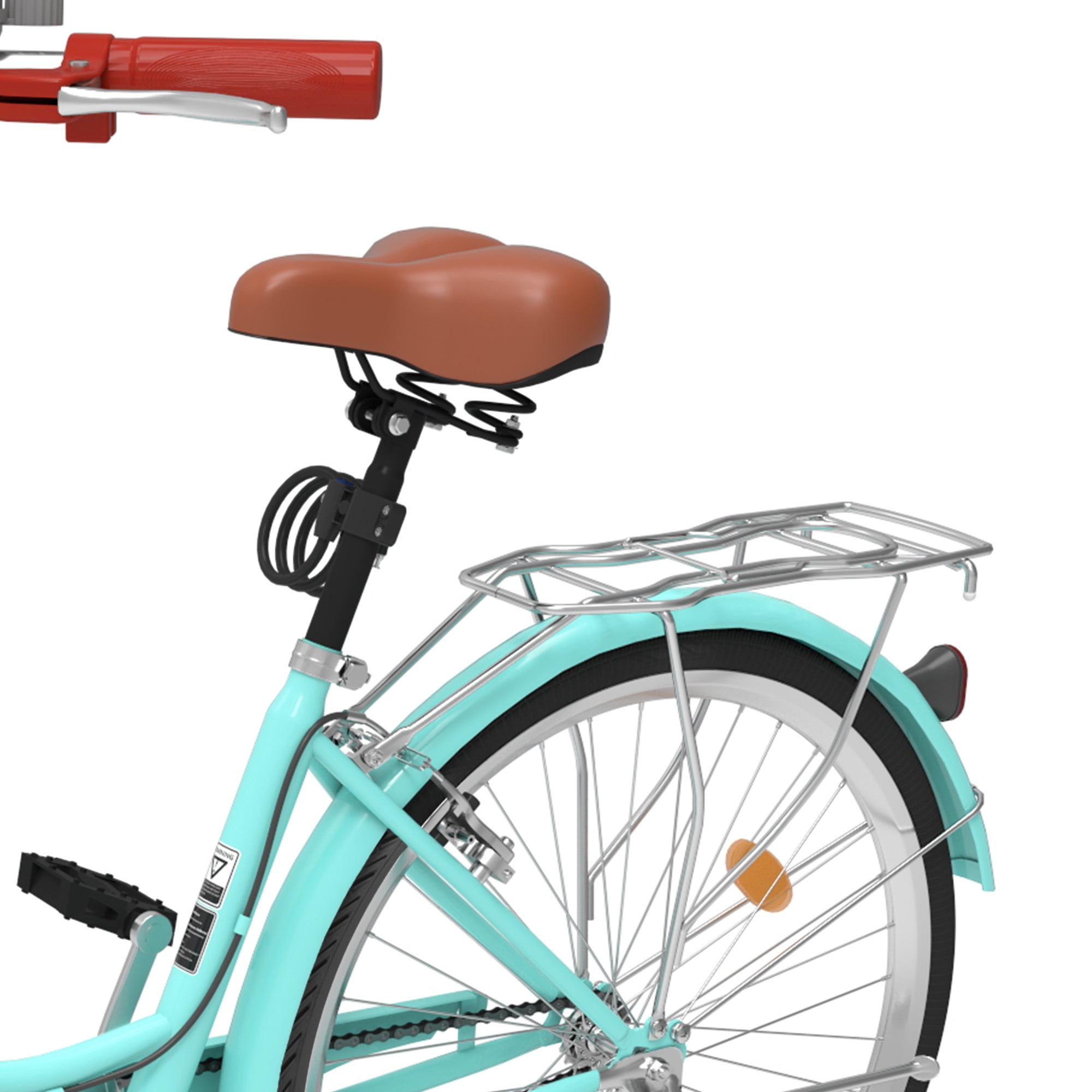 Uforic 24" Beach Cruiser Bike for Women, 7-Speed Adjustable Seat Bike Bicycle for Adult City Commuter, Mint Green
