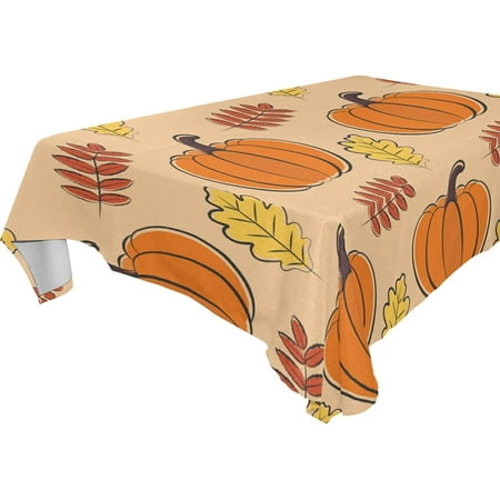 

SKYSONIC Thanksgiving Pumpkin Tablecloth Waterproof Washable Polyester Square Table Cover Durable Tablecloth for Kitchen Dining Table Party Decor (60 X 120 Inch)