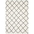 thumbnail image 3 of SAFAVIEH Dallas Jerrie Geometric Shag Area Rug, Ivory/Dark Grey, 8' x 10', 3 of 8