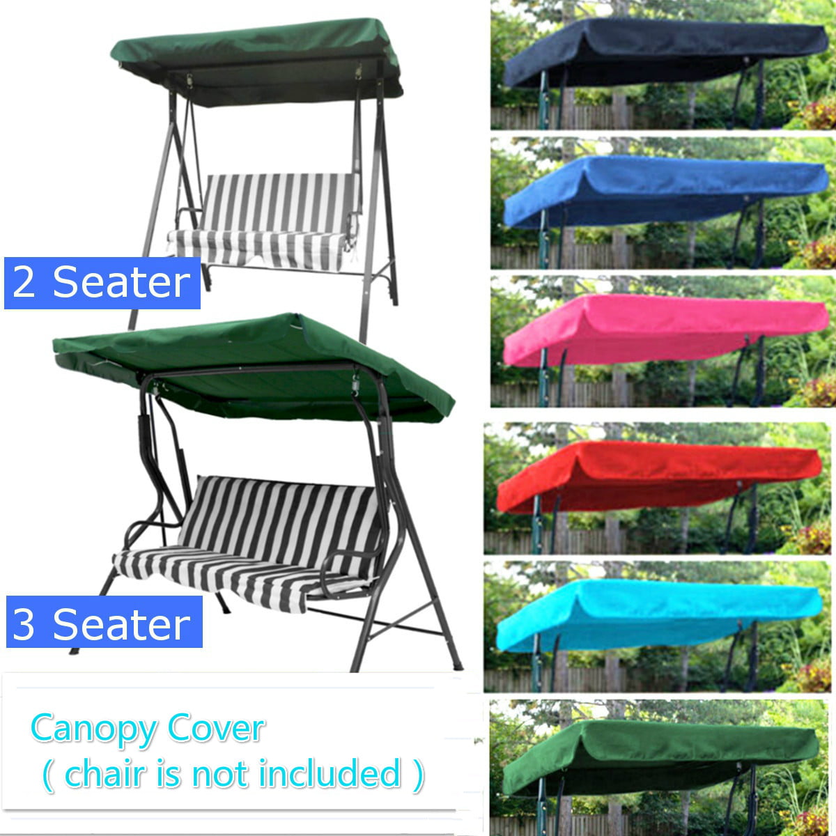 Replacement Canopy for Swing Seat Garden Hammock 2 & 3 Seater Spare Cover  NEW 