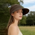 thumbnail image 3 of Sun Visor Hats for Women Solid Color Large Brim Sun Hat Outdoor Travel Cycling Hat Sun Protection, 3 of 5