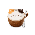 thumbnail image 1 of Tazas Vaso Café Cerámica De Gato De Té Con Tapa Y Cuchara Belug Café, 1 of 5