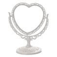 thumbnail image 3 of Espejo pequeño estilo vintage, espejo de tocador, espejo de escritorio de doble cara, espejo de corazón, espejo de maquillaje de escritorio, 3 of 6