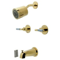 Kingston Brass KBX8142KPS Verona Double-Handle Tub and Shower Faucet, Polished Brass