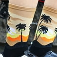 thumbnail image 6 of 1 Pair Trendy Cycling Socks Coconut Tree Pattern Moisture Absorption Universal Unisex Bicycle Socks for Riding-Red, 6 of 8