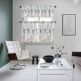 thumbnail image 5 of Cute Cat Kitchen Curtains Valances and Tiers Set of 3 Cartoon Animal Light Pink Blue White Kitty Tier Curtains and Valance with Rod Pocket for Small Windows, 27.5"x36", 5 of 9