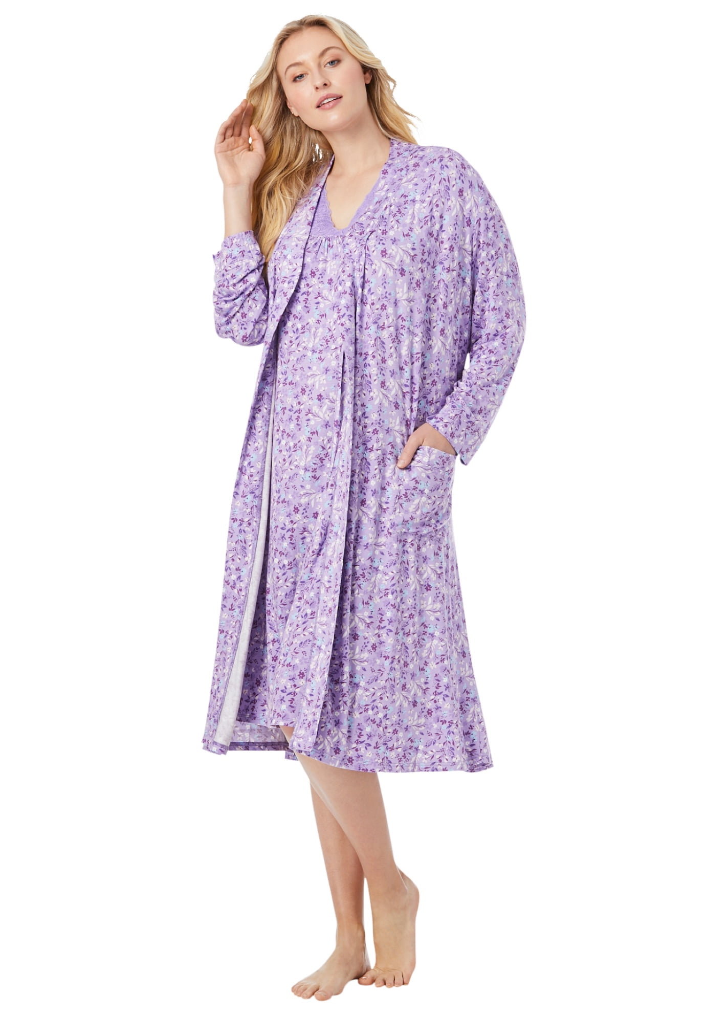 plus size gown and robe set