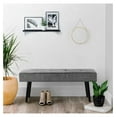 thumbnail image 5 of Entryway Bench - Grey Bench for Bedroom, Modern Ottoman End of Bed, Corduroy Padded Benches for Living Room, Foyer, Mudroom, Hallway - 39" L x 14" W x 17" H, 5 of 7