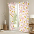 thumbnail image 3 of Feelyou Pink Groovy Flower Black Out Curtains for Girls, Rustic Daisy Floral Curtains Pack of 2 (42x63 Each), Vibrant Plant Bedroom Curtains, Blackout Curtains Bedroom Decor, 3 of 6