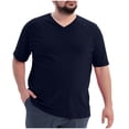 thumbnail image 6 of WAENQINLA Men's Big & Tall V Neck T-Shirts Raglan Short Sleeve Tees Shirt Plus Size Summer Casual Loose Lightweight Basic Tops Navy 2XL-Large, 6 of 8