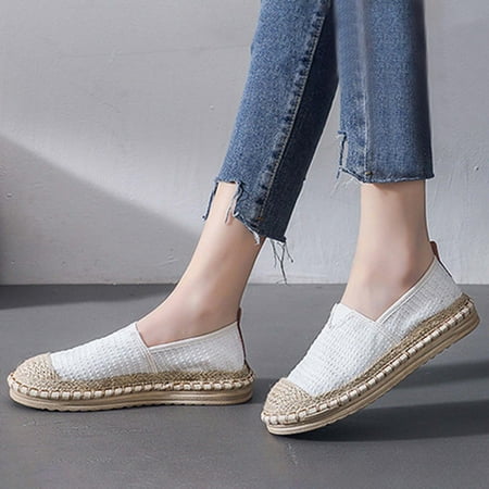 

Pejock Women s Slip-Ons Sneakers Womens Loafers Ladies Fashion Canvas Sneakers One Foot Mesh Breathable Fisherman s Shoes Flat Bottomed Casual Cloth Shoes Non Slip Comfortable & Light-Weight Shoes