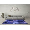 thumbnail image 3 of Ahgly Company Indoor Square Patchwork Blue Transitional Area Rugs, 3' Square, 3 of 4