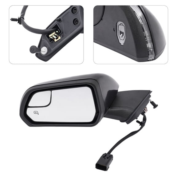 Miumaeov Rearview Mirror For 2015-2020 Ford Mustang Manual Fold Mirror w/Turn Light Driver Side LH