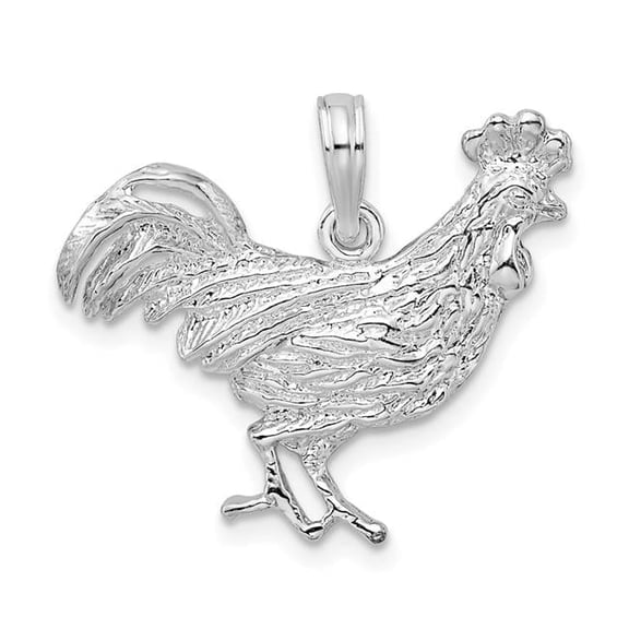 Finest Gold Sterling Silver Polished Rooster Pendant