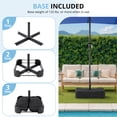 thumbnail image 5 of Simenmax 15FT Outdoor Patio Umbrella with Base - Extra Large Rectangle Sunshade Umbrella, Waterproof & UV Resistant, Blue, 5 of 8