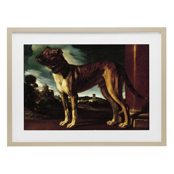 Stupell Industries Historical Aldrovani Dog Birch Framed Print Under Glass, design by Lil' Rue