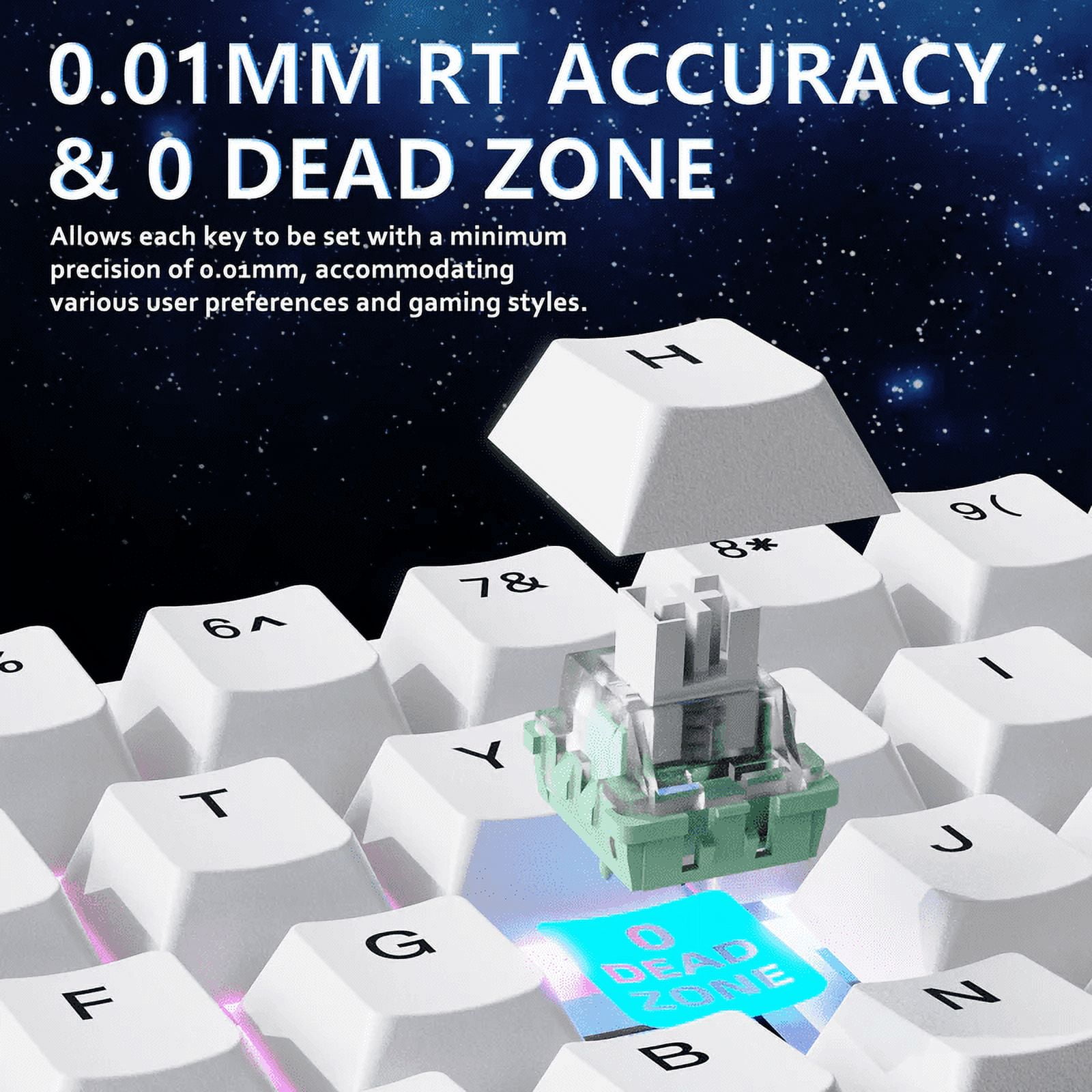 ATTACK SHARK X65 HE Magnetic Switch Rapid Trigger Keyboard 65% Wired Gaming Keyboard with 8000 Hz Polling Rate, 0.01mm RT Accuracy, PBT Keycaps, QMK Driver, RGB