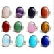 thumbnail image 3 of de de boda de piedras preciosas ovaladas de cristal natural Azul Hugo  Anillo ovalado de Cystal, 3 of 5