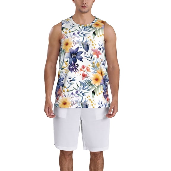 Xecao Lilies Flowers print basketball shirt for both men and women, a unisex basketball jersey perfect for theme parties-Small