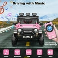 thumbnail image 4 of 24V Power Wheels for Kids with Remote Control, Ride on Car with 6 Wheels, 4WD Switchable Electric Car for Kids, Kids Electric Vehicles Battery Powered Toy Car, Bluetooth, 3 Speeds, Pink, 4 of 8