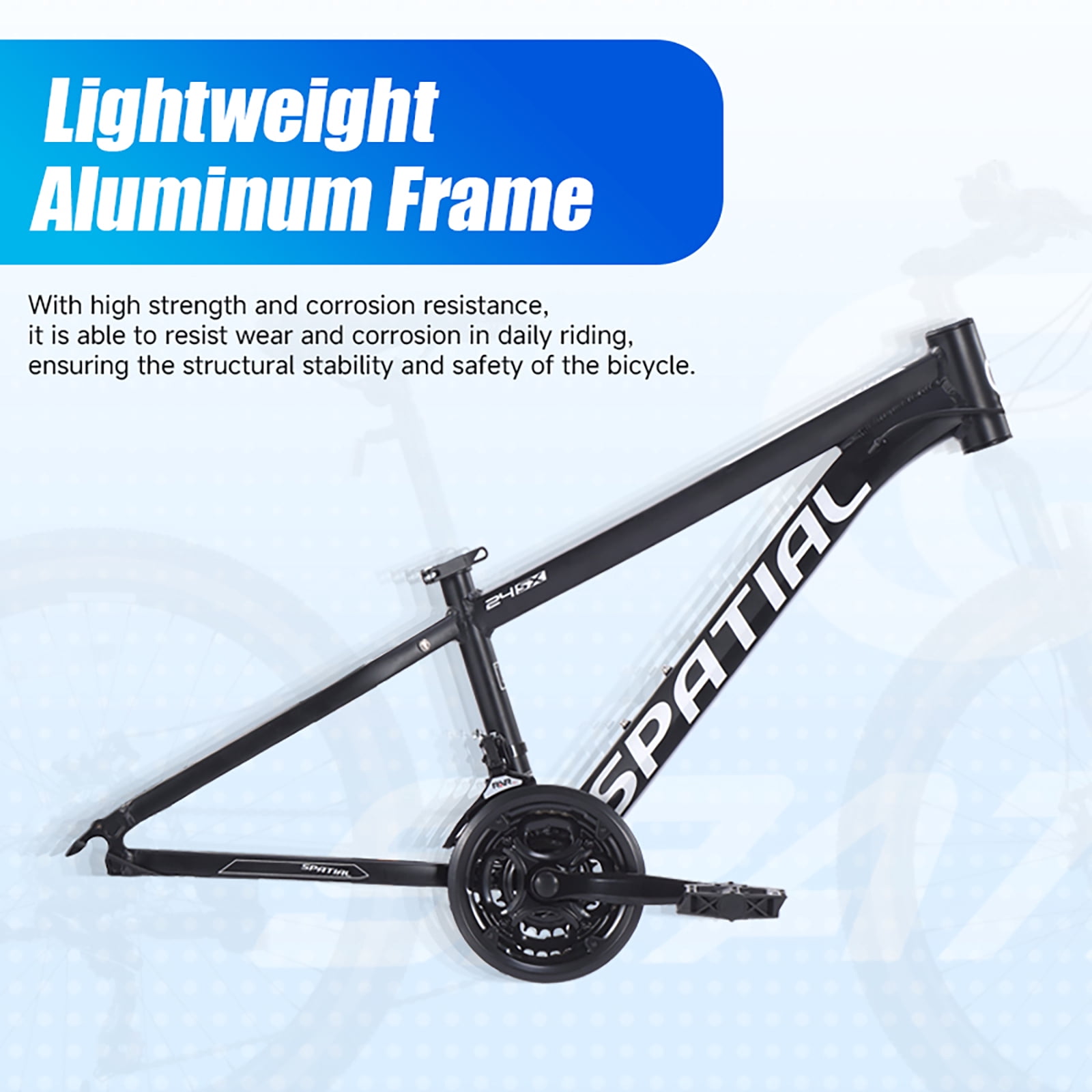 24" Wheel Mountain Bike, 21 Speed with Dual Disc Brake Mountain Bicycle, Aluminum Frame Fits Teens Womens Mens MTB Cycling Bikes