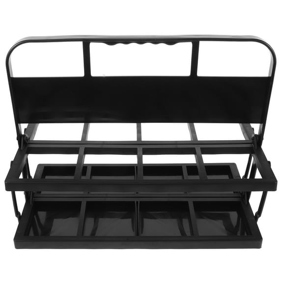 Black Portable Water Bottle Holder with 8 Holes for Sports Team Storage Strong Plastic