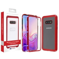Samsung Galaxy S10e / S10 E (5.8") Phone Case Hybrid Magnetic Adsorption Snap-on [Full Body Protection] Thin Clear Tempered Glass Screen Protector Case RED Cover for Samsung Galaxy S10 E / S10e