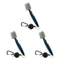 thumbnail image 1 of ZheElen Stainless Steel Golf Club Brush Ergonomic Handheld Replacement Solid Color Double-sided Brushes with Carabiner Blue with Lid 3Set, 1 of 6