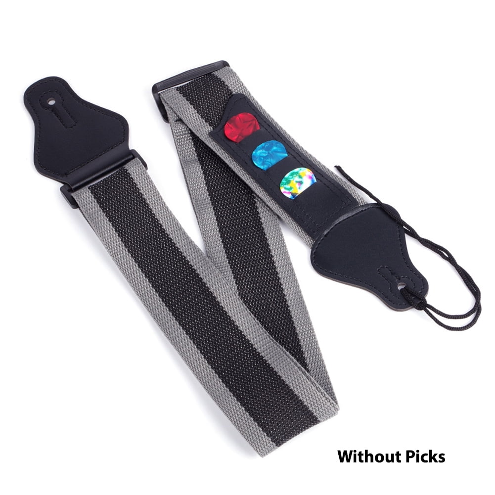 Adjustable Electric Guitar Strap with 3 Plectrums Guitar Pick Holders