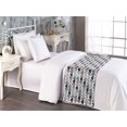 thumbnail image 2 of Scandinavian Bed Runner, Nordic Style Semi Circular Shapes with Sketches Scribbles Art, Decorative Accent Bedding Scarf for Hotels Homes & Guest Rooms, Twin, White Sea Blue and Rose, by Ambesonne, 2 of 3