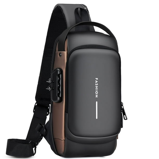 Bolso bandolera Rcrirth antirrobo de piel sintética para hombre