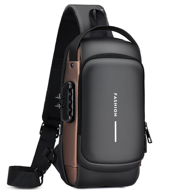 Bolso bandolera Rcrirth antirrobo de piel sintética para hombre